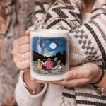 Personalized Forever in My Heart Under the Starry Sky White and Color Inside Ceramic Mug with Name 11/15 oz Gift for Dog Lovers