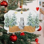 Personalized Dog Angel Acrylic Ceramic Hangings with Snow Scenery Memorial Ornament Irregular Shape Home Decor Pet Loss Gift Dog Lover Christmas Gift