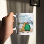 Taza de Cerámica Personalizada Forever in My Heart Interior Blanco y Color con Nombre 11oz y 15 oz Regalo para Amantes de los Perros