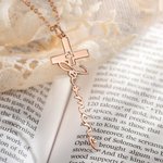 Personalizada Cruz Colgante Collar con Nombre Crucifijo Joyería Bautizo Primera Comunión Regalo para Ella