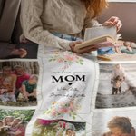 Coperta personalizzata We Love You Mom Photo College in pile Sherpa con 8 foto Regalo di compleanno Regalo per la festa della mamma