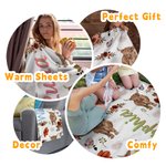Couverture polaire douce et personnalisée avec le nom de la vache Highland Cadeau de Noël pour les enfants Highland Cow Lover