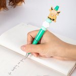 Personlig Highland Cow Print kulepenn skrivesaker med navn og silkoneperle Bursdagsgave til Highland Cow-elsker