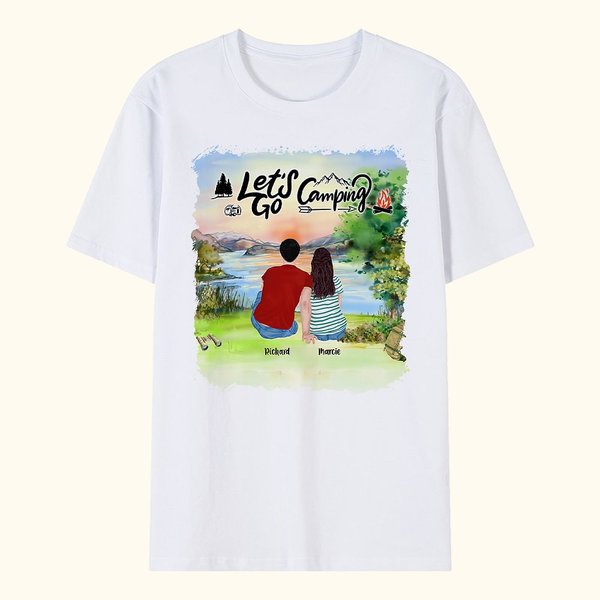 Personalized Let's Go Camping Adult T-shirt Kid T-shirt Christmas Birthday Anniversary Gift for Family