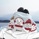 Manta blanda familiar personalizada con nombre y texto Regalo de Navidad para la familia Niños