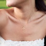 Personalizada Cruz Colgante Collar con Nombre Crucifijo Joyería Bautizo Primera Comunión Regalo para Ella