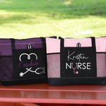 Gepersonaliseerde Verpleegster draagtas met rits Verpleegkundige Week Waardering Afstudeergeschenk voor medisch personeel
