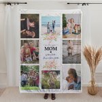Coperta personalizzata We Love You Mom Photo College in pile Sherpa con 8 foto Regalo di compleanno Regalo per la festa della mamma