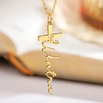 Personalizada Cruz Colgante Collar con Nombre Crucifijo Joyería Bautizo Primera Comunión Regalo para Ella