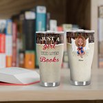 Gepersonaliseerde Just A Girl Who Loves Books 30oz Curved Tumbler Kerstmis Reading Gift voor vrouwen boekenliefhebbers