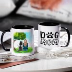 Personalized Dog Mom Dad White and Color Inside Ceramic Mug with Name 11oz and 15oz Gift for Dog Lovers