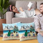Personalizzato Famiglia Camping Throw Pillow Cover Beach Life Is Better Around The Campfire Regalo di Natale Regalo di compleanno