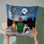 Funda de cojín personalizada I Love You To The Moon And Back Regalo de cumpleaños y Navidad para los amantes de los perros 2