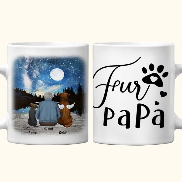Spersonalizowany kubek ceramiczny Fur Mama/Papa White and Color Inside z imieniem 11 oz i 15 oz Pamiątkowy prezent dla miłośników psów