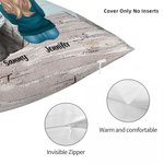 Personalized Enjoying Seaside Scenery with Furry Babies Throw Pillow Cover Birthday Christmas Gift for Dog Lovers