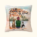 Personalized Forever In My Heart Throw Pillow Cover Birthday Remembrance Gift for Dog Lovers