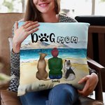 Personalized Walking On A Golden Sandy Beach with My Beloved Dog Throw Pillow Cover Birthday Gift for Dog Lover Owner