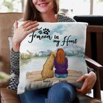 Personalized Forever In My Heart Landscape Throw Pillow Cover Birthday Anniversary Gift for Pet Owner