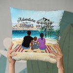 Taie d'oreiller personnalisée Plage Camping Adventure Is Out There Let's Find It Cadeau d'anniversaire Cadeau de Saint-Valentin