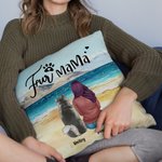 Personalized Walking On A Golden Sandy Beach with My Beloved Dog Throw Pillow Cover Home Essentials Birthday Gift for Dog Lovers