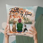 Personalized Forever In My Heart Throw Pillow Cover Birthday Remembrance Gift for Dog Lovers
