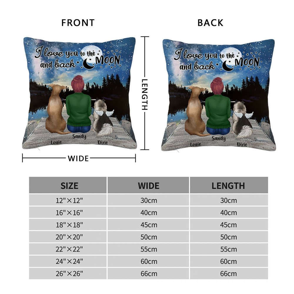 Funda de cojín personalizada I Love You To The Moon And Back Regalo de cumpleaños y Navidad para los amantes de los perros 6