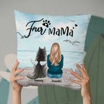 Personalized Enjoying Seaside Scenery with Furry Babies Throw Pillow Cover Birthday Christmas Gift for Dog Lovers