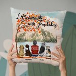 Personalized Life Is Better With Fur Baby Maple Leaves Throw Pillow Cover Birthday Gift for Dog Lovers