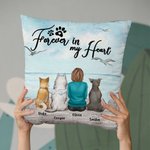 Funda de cojín personalizada Forever In My Heart Regalo de cumpleaños y Navidad para los amantes de los perros