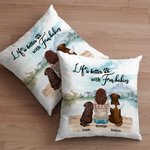 Gepersonaliseerde Life Is Better With Fur Baby Overtrek Verjaardag Kerstcadeau voor hondenliefhebbers