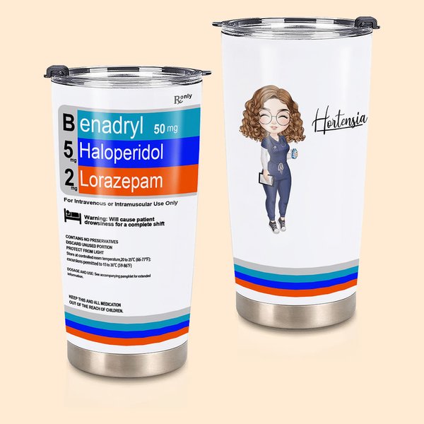 Bicchiere in acciaio inox da 20 oz personalizzato con nome Regalo di Natale Regalo per la settimana dell'infermiere