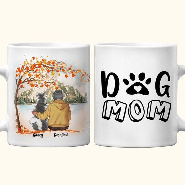 Spersonalizowany kubek ceramiczny z imieniem Pies Mama Tata Biały i kolorowy kubek ceramiczny z imieniem 11 uncji i 15 uncji Prezent urodzinowy dla miłośników psów