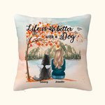 Funda de almohada personalizada Life Is Better With A Dog (La vida es mejor con un perro) Regalo de cumpleaños y Navidad para los amantes de los perro 1