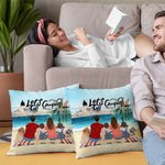 Taie d'oreiller personnalisée Family Beach Camping Let's Go Camping Cadeau de Noël Cadeau de Saint-Valentin