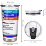 Bicchiere in acciaio inox da 20 oz personalizzato con nome Regalo di Natale Regalo per la settimana dell'infermiere