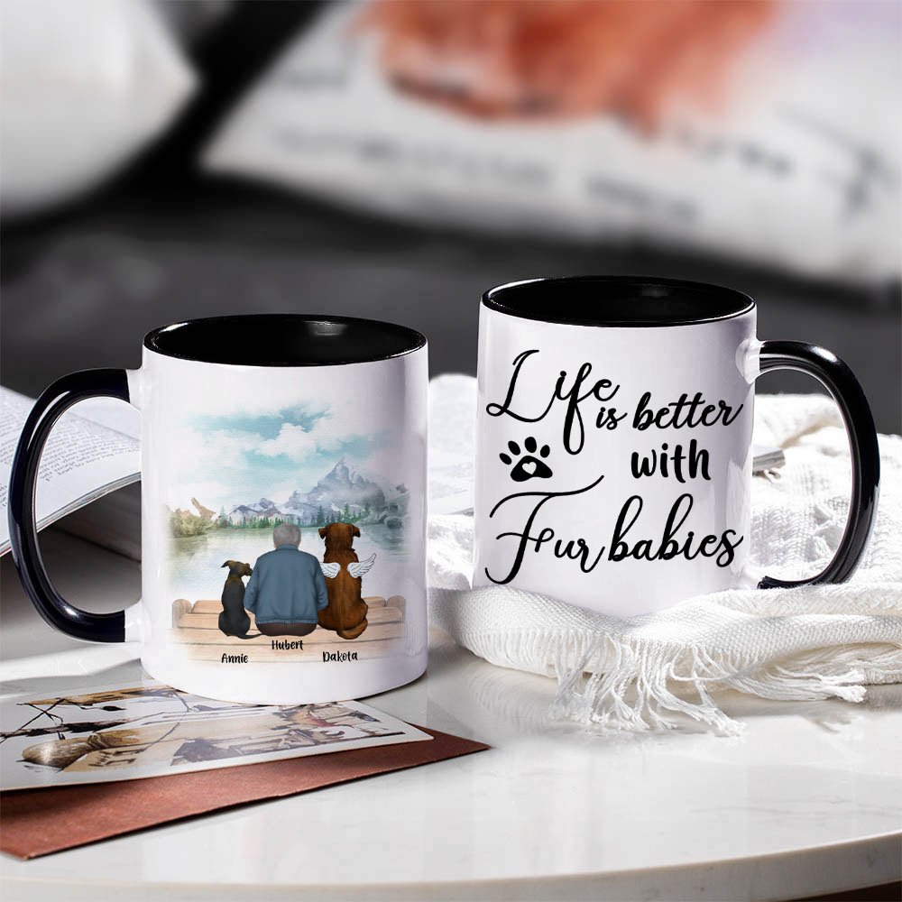 Personalizada La vida es mejor con los bebés de piel Paisaje Blanco y Color Interior Taza de Cerámica con Nombre 11/15 oz Regalo para los amantes del  4
