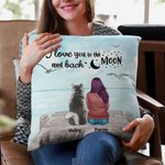 Funda de cojín personalizada I Love You To The Moon And Back Regalo de cumpleaños y Navidad para los amantes de los perros