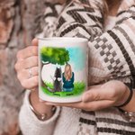 Personalized Dog Mom Dad White and Color Inside Ceramic Mug with Name 11oz and 15oz Gift for Dog Lovers