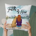 Personalized Forever In My Heart Landscape Throw Pillow Cover Birthday Anniversary Gift for Pet Owner
