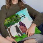Funda de cojín personalizada Life Is Better With Fur Baby Birthday Christmas Gift for Dog Lovers