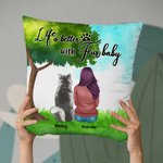 Funda de cojín personalizada Life Is Better With Fur Baby Birthday Christmas Gift for Dog Lovers