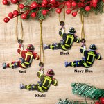 Adorno de bombero acrílico personalizado de doble cara Árbol de Navidad Decoración del hogar del coche Cumpleaños Vacaciones Regalo creativo para el b