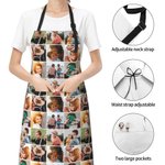 Personalized Waterproof 9 Photos Collage Apron with Front Pockets Birthday Housewarming Gift for Cooking Lover