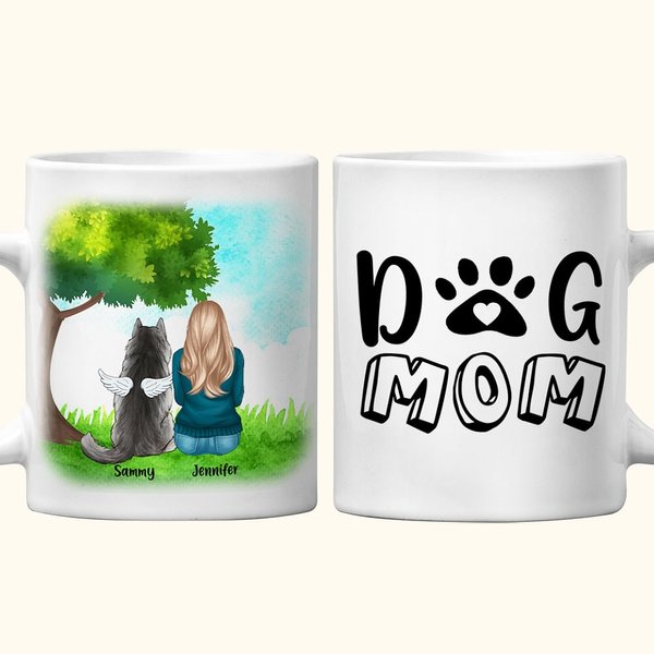 Personalized Dog Mom Dad White and Color Inside Ceramic Mug with Name 11oz and 15oz Gift for Dog Lovers
