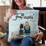 Personalized Enjoying Seaside Scenery with Furry Babies Throw Pillow Cover Birthday Christmas Gift for Dog Lovers