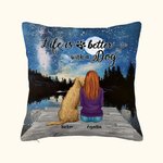Funda de almohada personalizada Life Is Better With A Dog (La vida es mejor con un perro) Regalo de cumpleaños y Navidad para los amantes de los perro 1