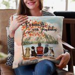 Personalized Life Is Better With Fur Baby Maple Leaves Throw Pillow Cover Birthday Gift for Dog Lovers