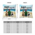 Personalized Walking On A Golden Sandy Beach with My Beloved Dog Throw Pillow Cover Birthday Gift for Dog Lover Owner