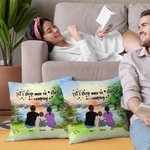 Personalizzato Famiglia Throw Pillow Cover Sunrise Dormiamo sotto le stelle Campeggio regalo di compleanno regalo di San Valentino per il soggiorno