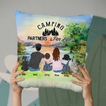 Personalizzato Camping Family Throw Pillow Cover Sunrise Camping Partners For Life Regalo di San Valentino Regalo di Natale